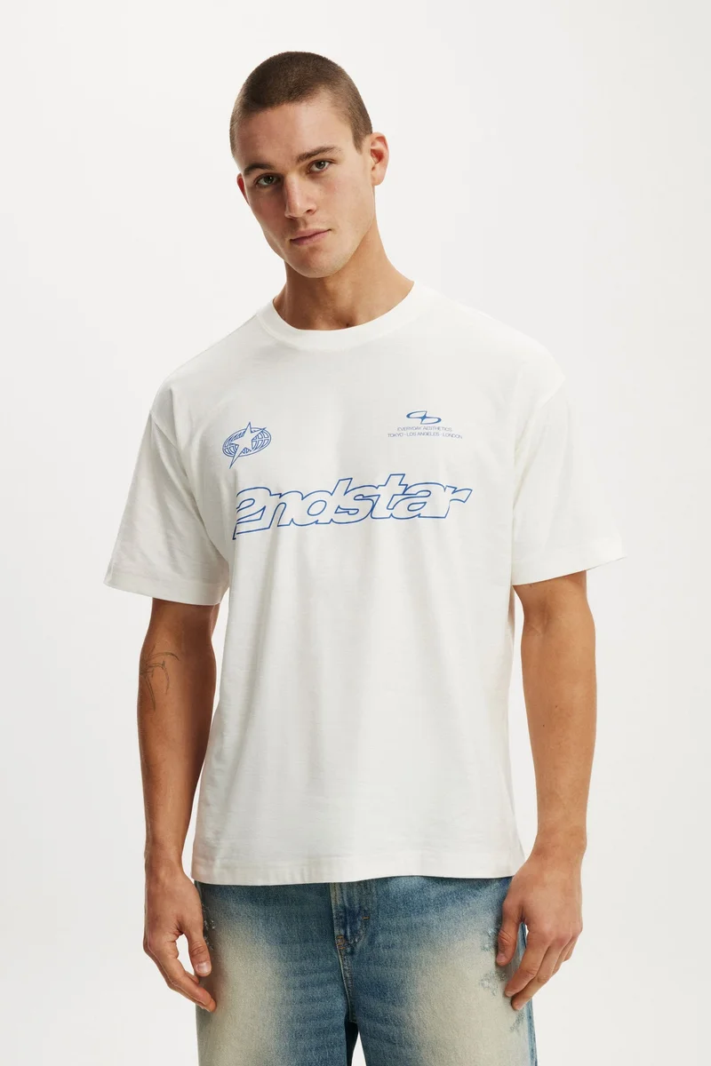 كوتون اون تيشيرت مطبوع بقصة بوكس فيت